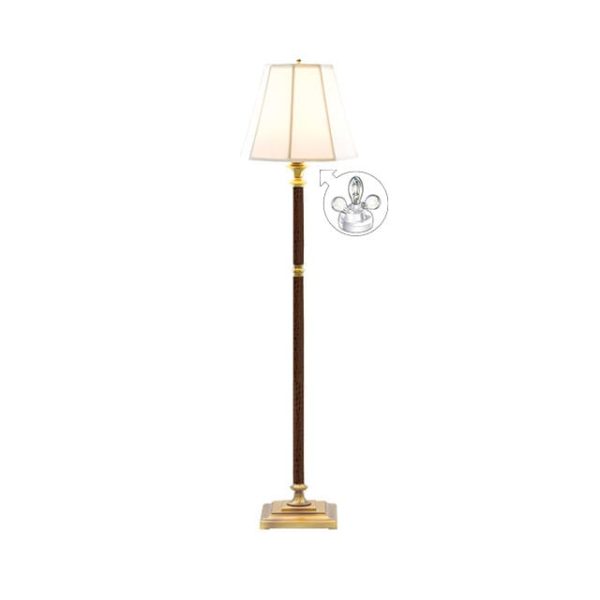 Microsun Library of Congress Floor Lamp Chestnut Leather