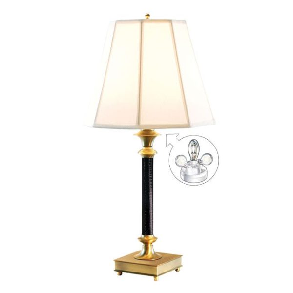 Microsun Library of Congress Table Lamp Black Leather