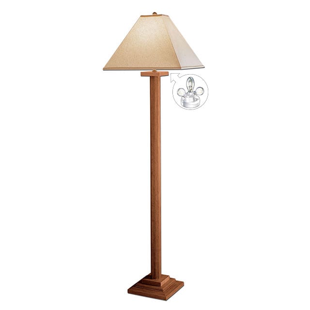 Mission Amish Hardwood Floor Lamp, Mission Style Floor Lamp Shades