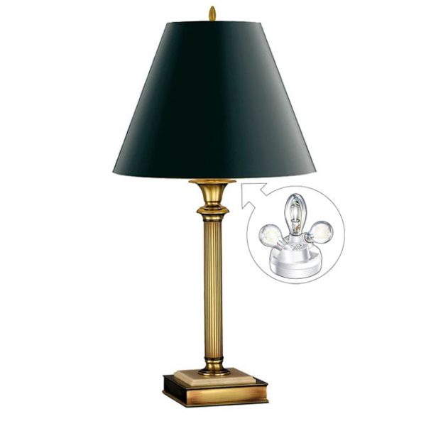 Microsun Regency Ivory Table Lamp Black Shade