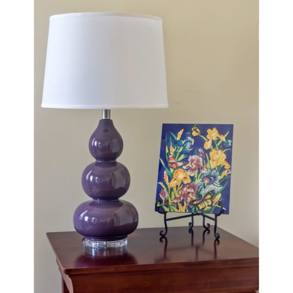 6004-PLUMB mid century modern cascading orbs with white drum shade