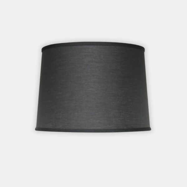 Large Black Linen Drum Shade
