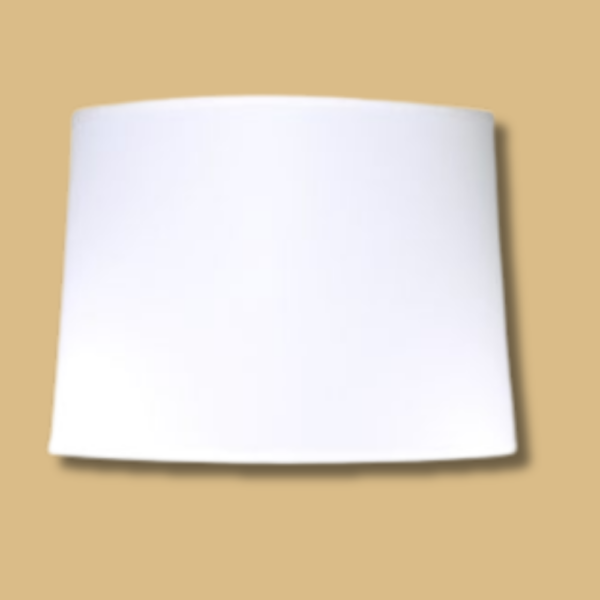 Large White Linen Drum Shade