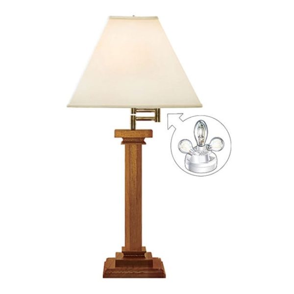 Microsun Mission Cherry Wood Swing Arm Table Lamp