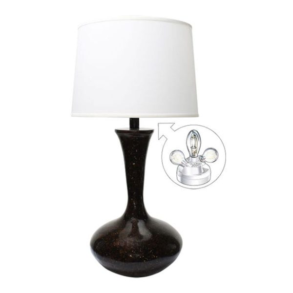 Microsun Earthen Teardrop Gold Detail Table Lamp with White Shade