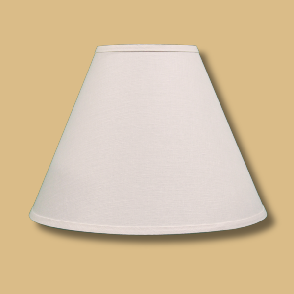 Premium Cream Linen Empire Shade Set - Includes Harp and Finial