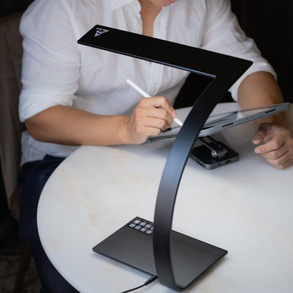 Black Arc LED desk light